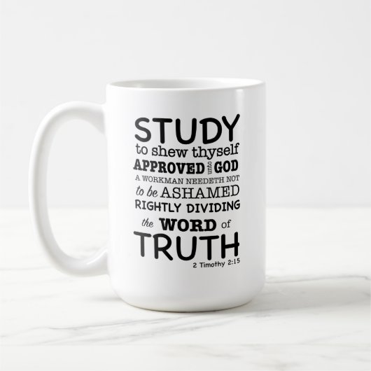 Mug Citation biblique 2 Timothée 2:15 (Gauche)