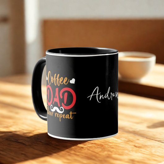 Mug Citation "Café Papa" Nom personnalisé Fête des pèr