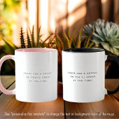 Mug Citation Café Pause Police Grise Branchée Deux Ton