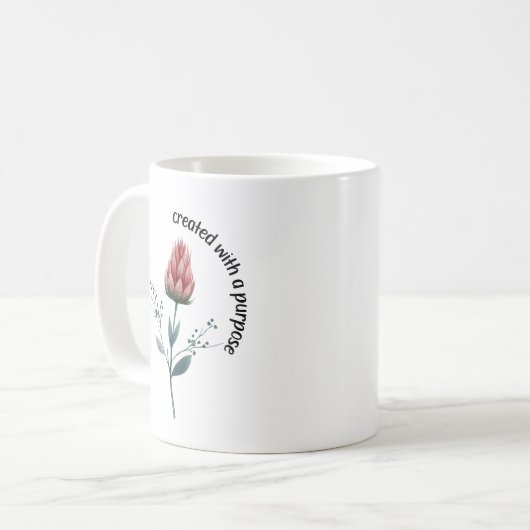 Mug Citation chrétienne de Boho Flower (Devant gauche)