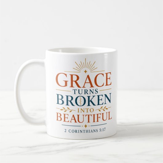 Mug Citation chrétienne de Grâce qui transforme le bri (Gauche)