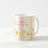 Mug Citation chrétienne de rayure et de fleur de rose (Devant droit)