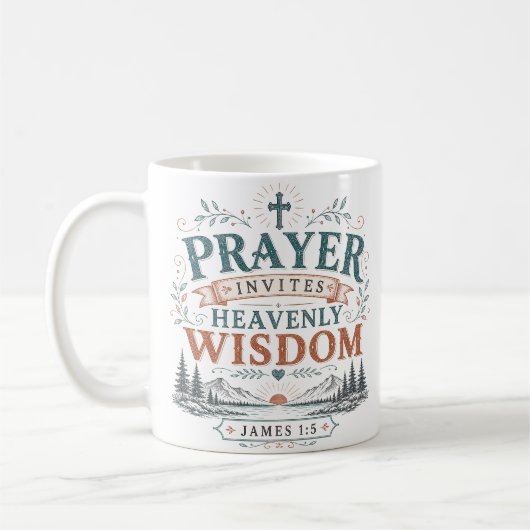 Mug Citation chrétienne de sagesse céleste par la priè (Gauche)
