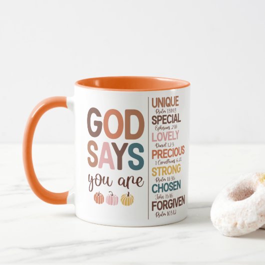 Mug Citation chrétienne de Thanksgiving (Avec donut)