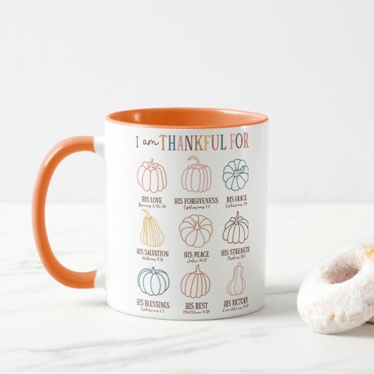 Mug Citation chrétienne de Thanksgiving (Avec donut)