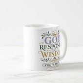 Mug Citation chrétienne Dieu répond avec sagesse (Devant droit)
