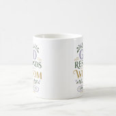 Mug Citation chrétienne Dieu répond avec sagesse (Centre)
