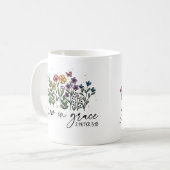Mug Citation Chrétienne Florale Grace (Devant gauche)