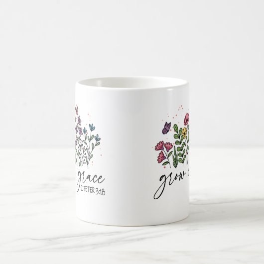Mug Citation Chrétienne Florale Grace (Centre)