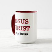 Mug Citation chrétienne Jésus Est Mon Écriture De Patr (Devant gauche)