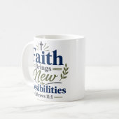Mug Citation chrétienne : La foi apporte de nouvelles (Devant gauche)