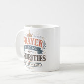 Mug Citation chrétienne : La prière aligne mes priorit (Devant gauche)