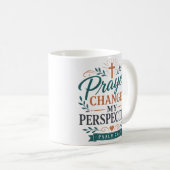 Mug Citation chrétienne : La prière change ma perspect (Devant droit)