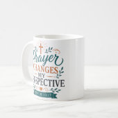 Mug Citation chrétienne : La prière change ma perspect (Devant gauche)