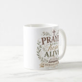 Mug Citation chrétienne 'La prière garde l'espérance v (Devant droit)