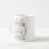 Mug Citation chrétienne 'La prière garde l'espérance v (Devant gauche)