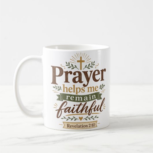 Mug Citation Chrétienne : La Prière M'aide à Rester Fi (Gauche)