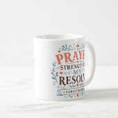 Mug Citation chrétienne : La prière renforce ma déterm (Devant droit)