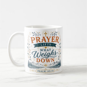 Mug Citation chrétienne : La prière soulève ce qui pès