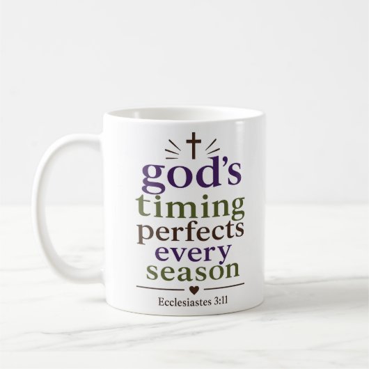 Mug Citation chrétienne « Le timing de Dieu rend chaqu (Gauche)