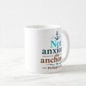 Mug Citation chrétienne moderne ancrée non anxieuse (Devant droit)