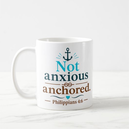 Mug Citation chrétienne moderne ancrée non anxieuse (Gauche)