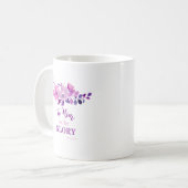 Mug Citation chrétienne pourpre Floral (Devant gauche)