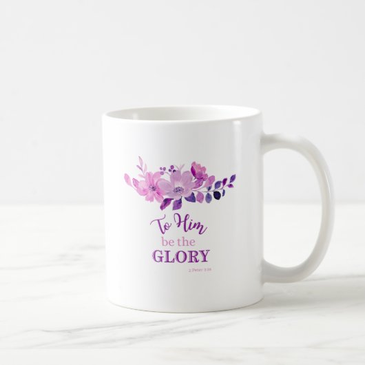 Mug Citation chrétienne pourpre Floral (Droite)