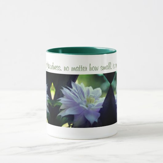 Mug Citation Clematis Flower Inspirational Kindness (Centre)