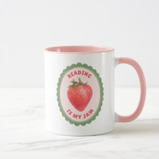 Mug Citation Cottagecore Fraise La Lecture est Ma Marm