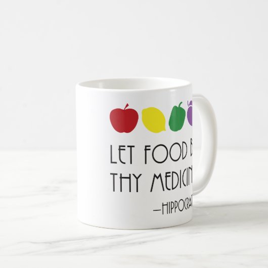 Mug Citation curative de Hippocrate de nourriture (Devant droit)
