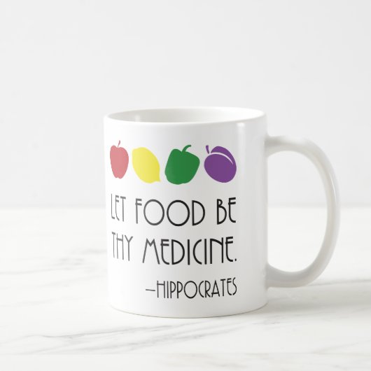Mug Citation curative de Hippocrate de nourriture (Droite)