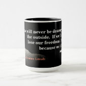 Mug Citation d'Abraham Lincoln sur la destruction de (Centre)