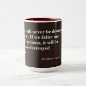 Mug Citation d'Abraham Lincoln sur la destruction de l (Centre)
