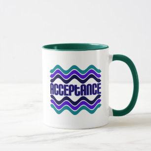Mug Citation d'acceptation en bleu vert violet