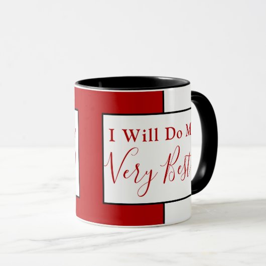 Mug Citation d'affirmation Bloc de couleur moderne Rou (Devant droit)