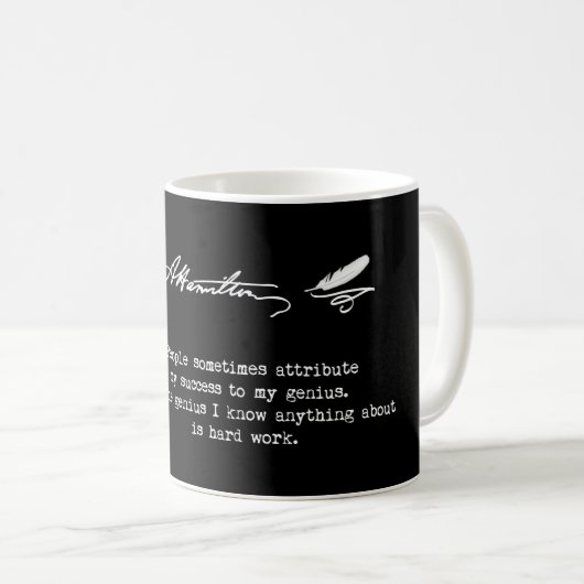 Mug Citation d'Alexander Hamilton. Succès, génie (Devant droit)