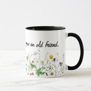 Mug Citation d'amitié et Fleurs sauvages en blanc