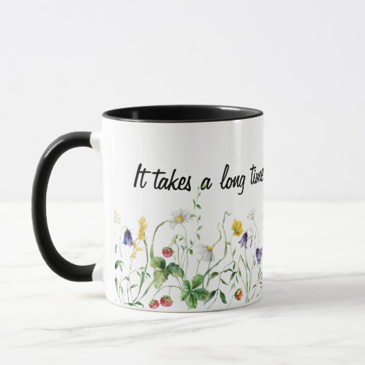 Mug Citation d'amitié et Fleurs sauvages en blanc (Gauche)