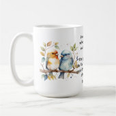 Mug Citation d'amitié mignonne Oiseaux proverbes (Gauche)