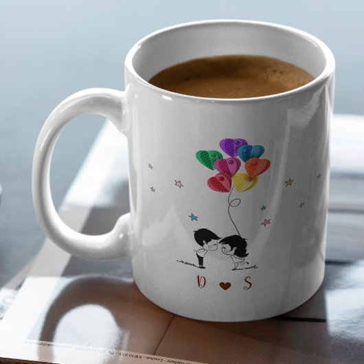 Mug Citation d'amour de jour Valentines avec ballon co