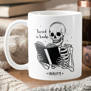 Mug Citation d'amour de livre de squelette enterré dan