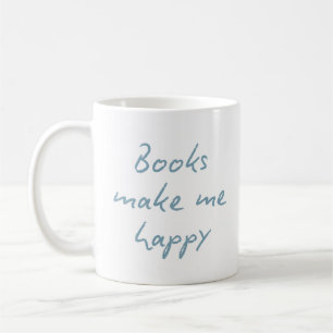 Mug Citation d'amour de livre écriture manuscrite bleu