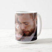 Mug Citation d'amour Holographie rose violet superposi (Devant droit)