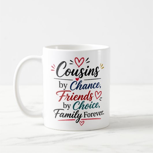 Mug Citation d'appréciation de cousin - Merci  (Gauche)