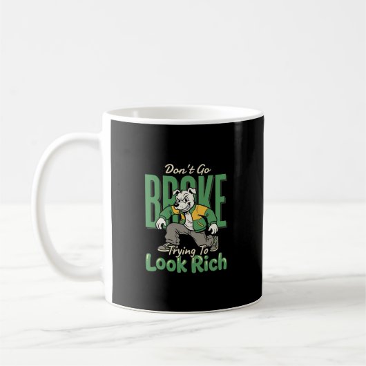 Mug Citation d'argent de chien drôle goutte (Gauche)