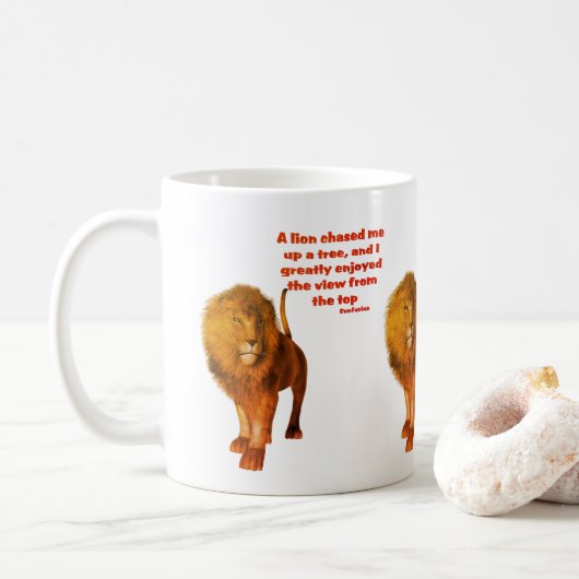 Mug Citation d'attitude Lion Inspirational Confucius (Avec donut)