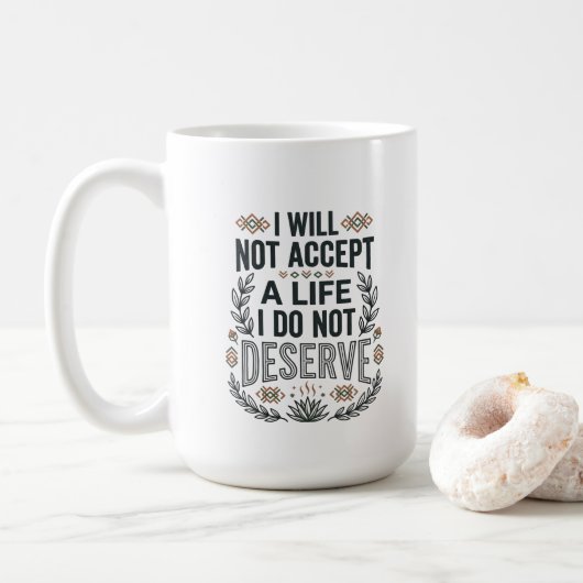 Mug Citation d'autonomisation Typographie motivationne (Avec donut)