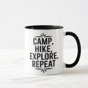 Mug Citation d'aventure de randonnée en camping Répéte