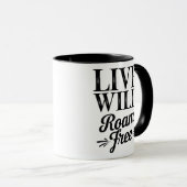 Mug Citation d'aventure Vivre Sauvage Errer Libre (Devant droit)